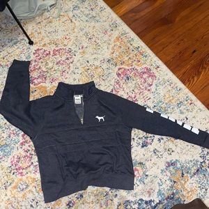 PINK quarter zip in grey